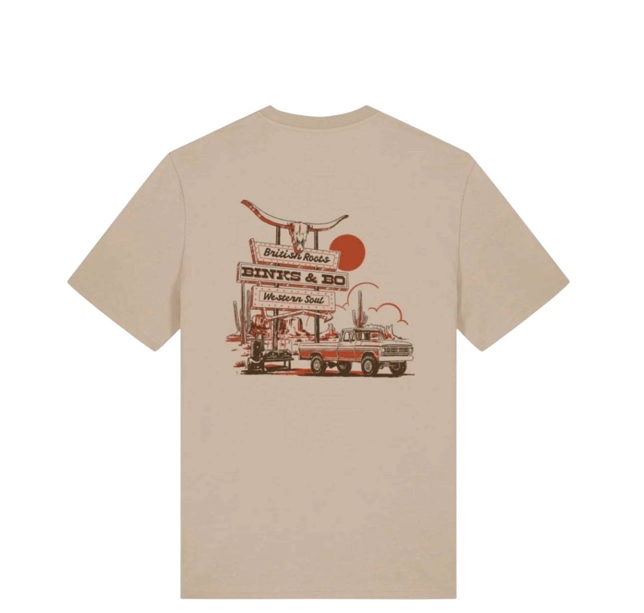 Binks & Bo Backroad BBQ Unisex T-Shirts - Desert Dust