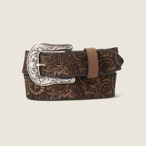 Ariat Womens Paisley Tooled Belts - Brown