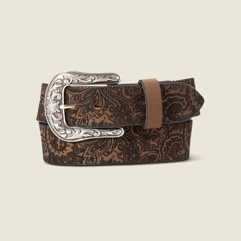 Ariat Womens Paisley Tooled Belts - Brown