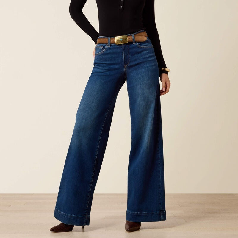 Ariat Womens High Rise Revel Vilma Ultrastretch Wide Leg Jeans - Norwalk