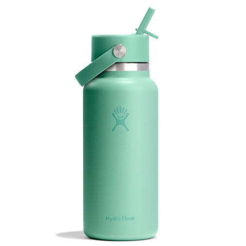 Hydroflask 32oz (946ml) Wide Mouth Travel Bottle with Flex Straw Cap - Mermaid Green