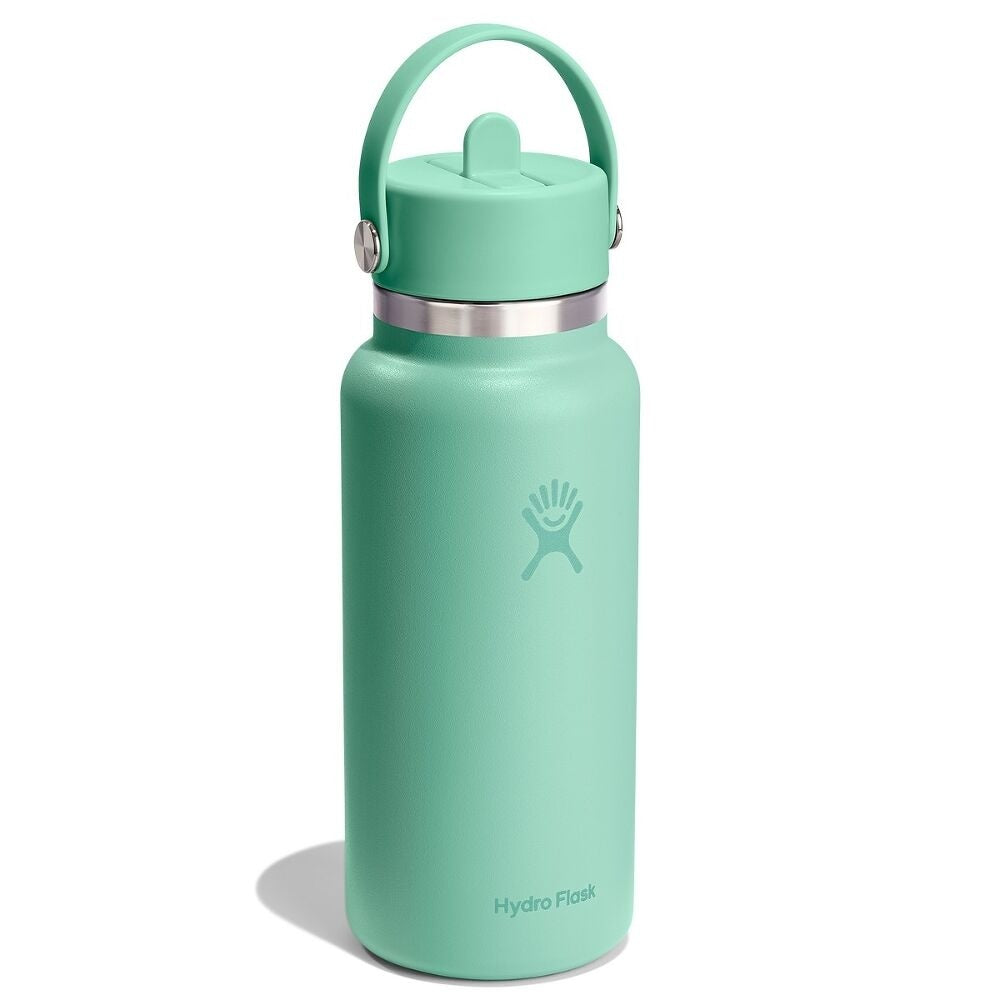 Hydroflask 32oz (946ml) Wide Mouth Travel Bottle with Flex Straw Cap - Mermaid Green