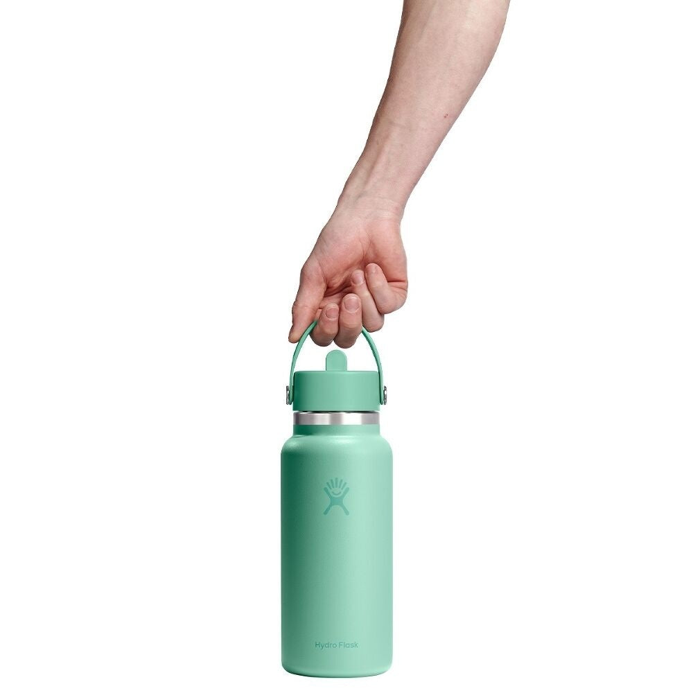 Hydroflask 32oz (946ml) Wide Mouth Travel Bottle with Flex Straw Cap - Mermaid Green
