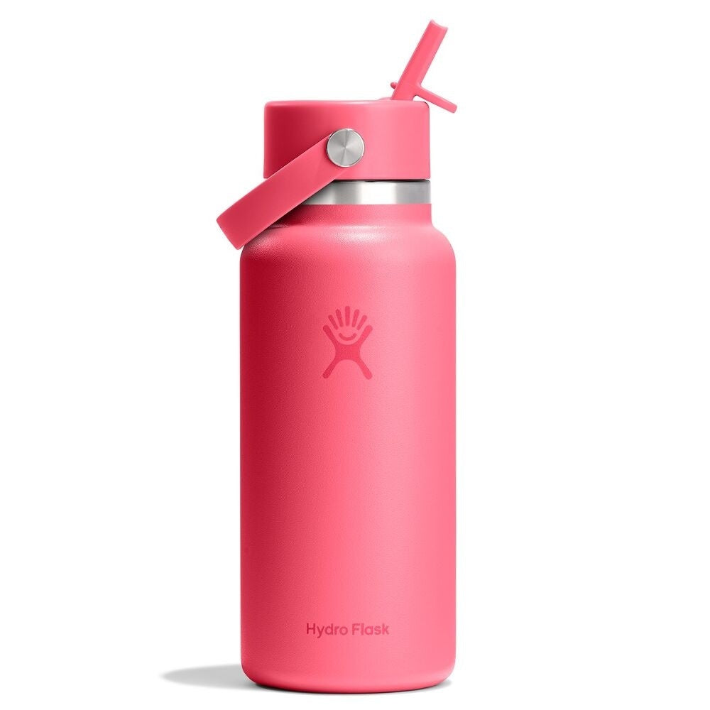 Hydroflask 32oz (946ml) Wide Mouth Travel Bottle with Flex Straw Cap - Popstar Pink