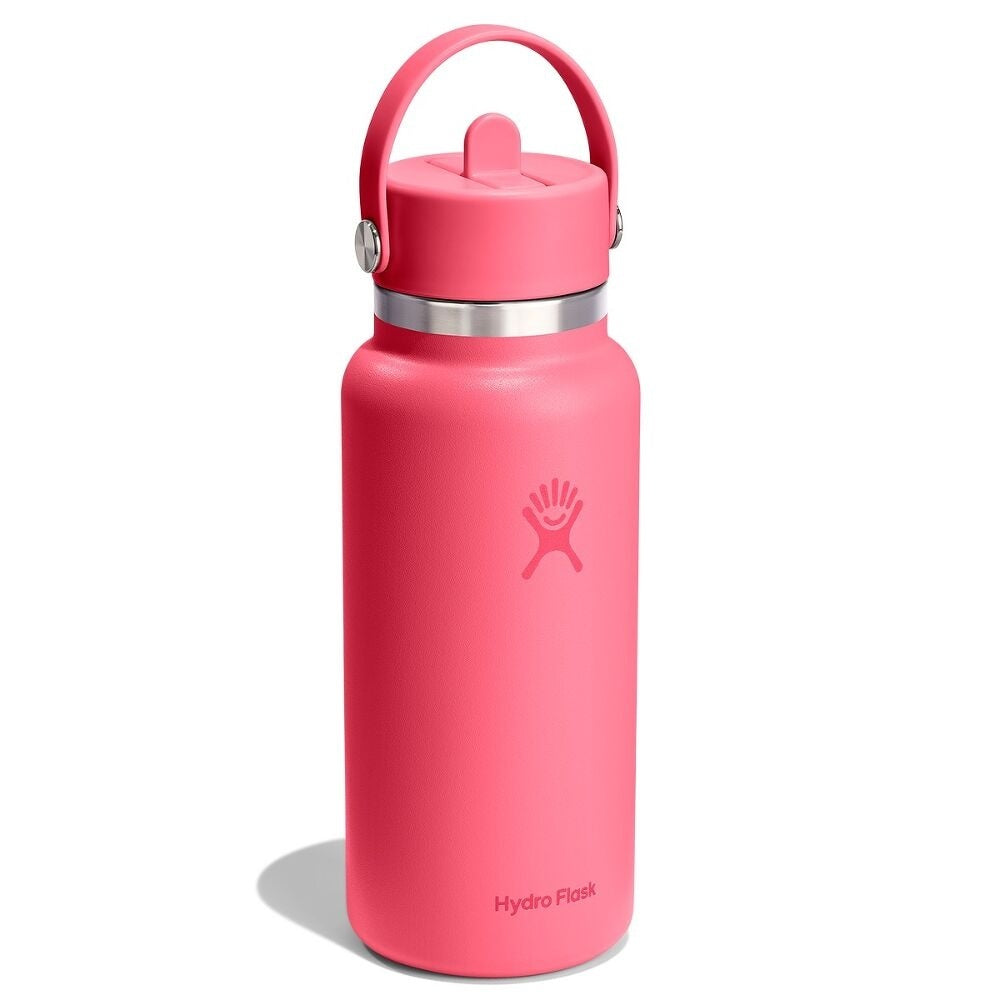 Hydroflask 32oz (946ml) Wide Mouth Travel Bottle with Flex Straw Cap - Popstar Pink