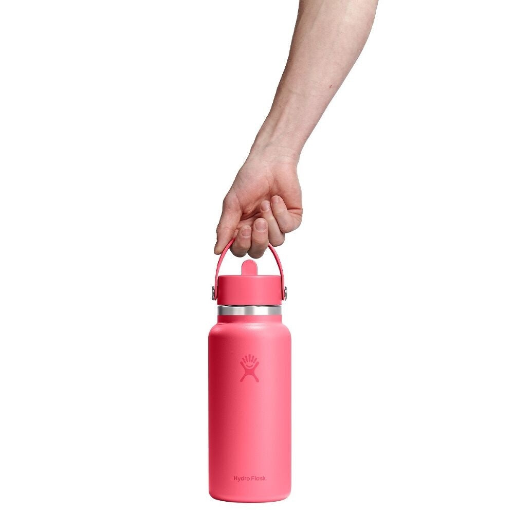 Hydroflask 32oz (946ml) Wide Mouth Travel Bottle with Flex Straw Cap - Popstar Pink