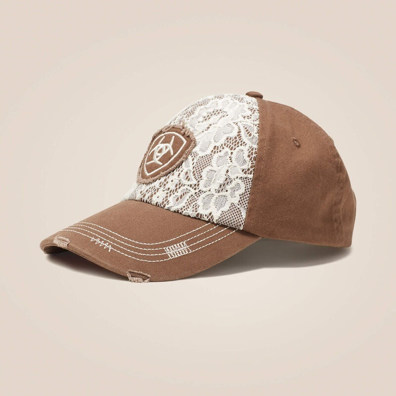 Ariat Womens Lace Logo Velcro Back Cap - Brown