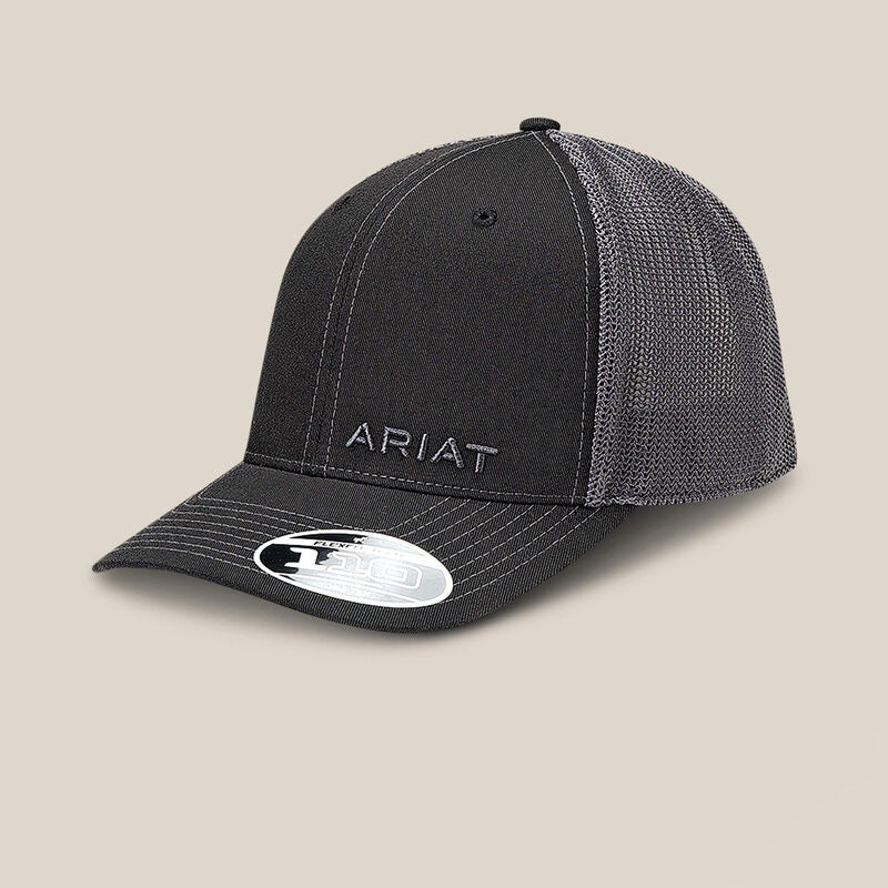 Ariat Mens Flexfit Logo Trucker Cap - Black