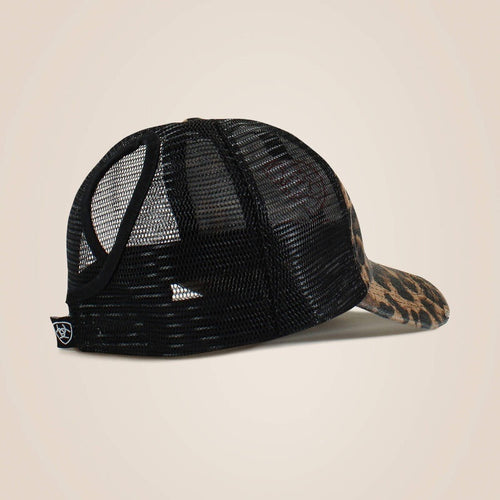 Ariat Womens Embossed Logo Cheetah Print Cap - Black