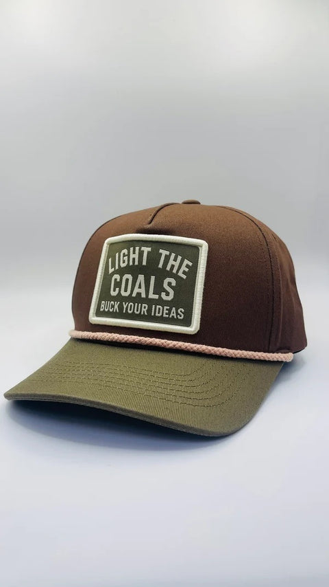Buck Your Ideas Light The Coals Trucker Cap - Green / Brown
