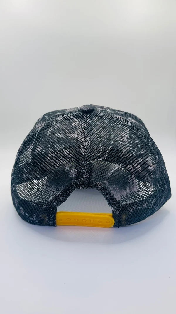Buck Your Ideas Trucker Cap - Grey Camo / Yellow