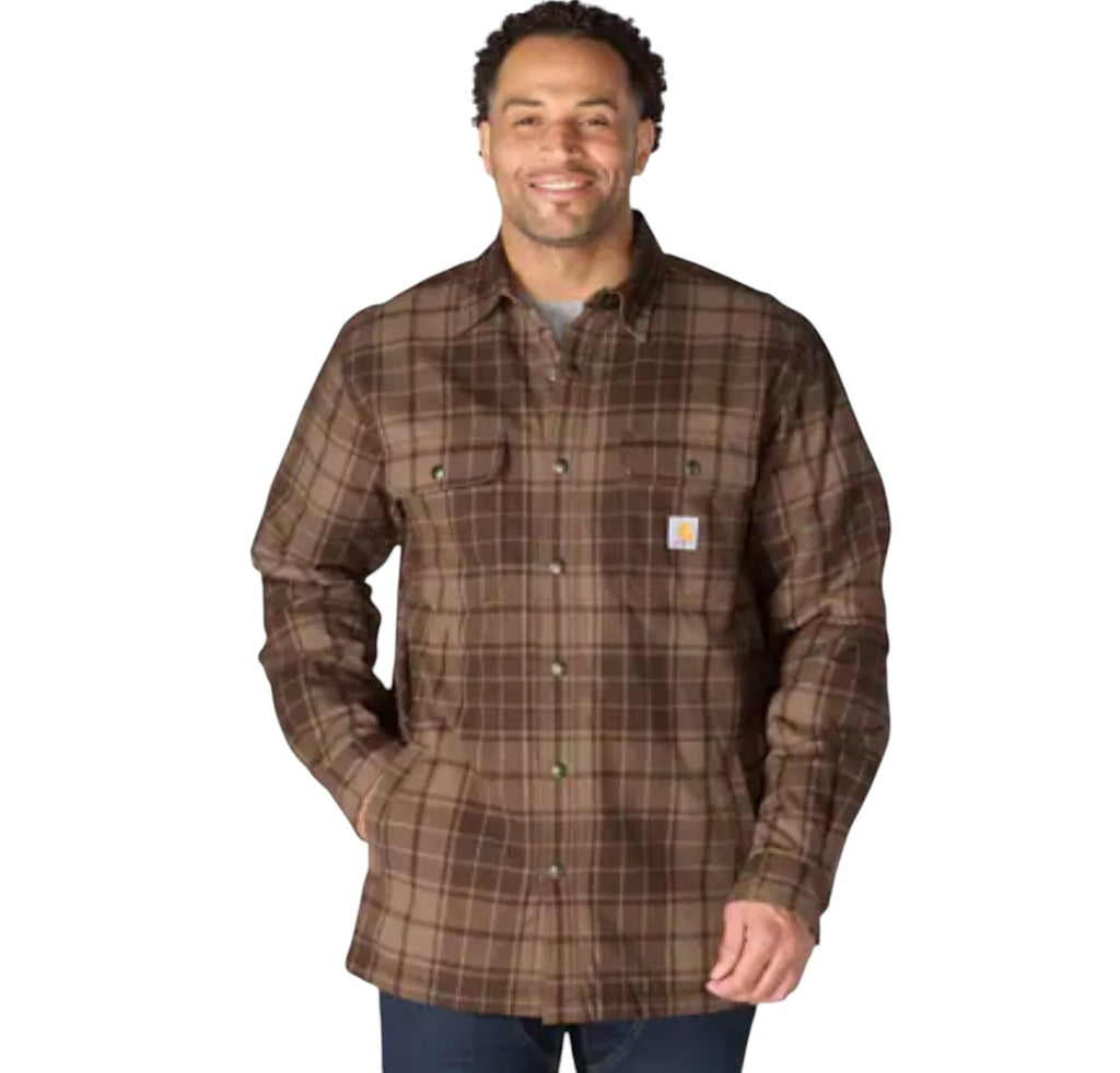 Carhartt M Relaxed Fit Flannel Sherpa-Lined Shirt Jackets