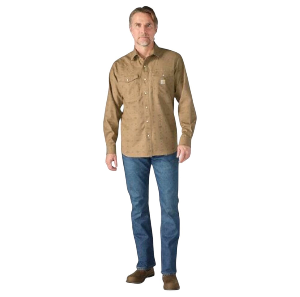 Carhartt M Montana Rugged Flex Relaxed Fit Lightweight LS Press-Stud Front Check Shirts