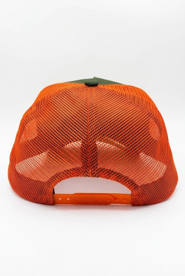 Buck Your Ideas Flaming Buckers Trucker Cap - Orange / Green