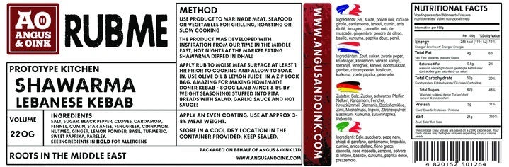 Shawarma Lebanese Kebab Rub 210g