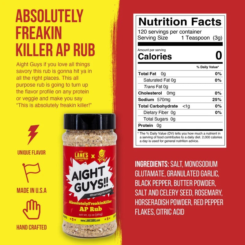 Lane's BBQ 'Bama's Absolutely Freakin Killer All Purpose' Rub (13oz) 360g