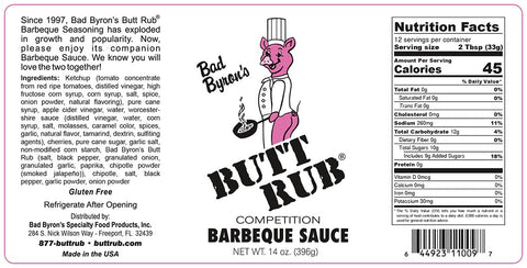 Bad Byron's Butt Rub Competition BBQ Sauce 369g (14oz)