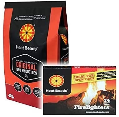 4 x 4kg Heat Bead Briquettes & 1 Pack Heat Bead Firelighters