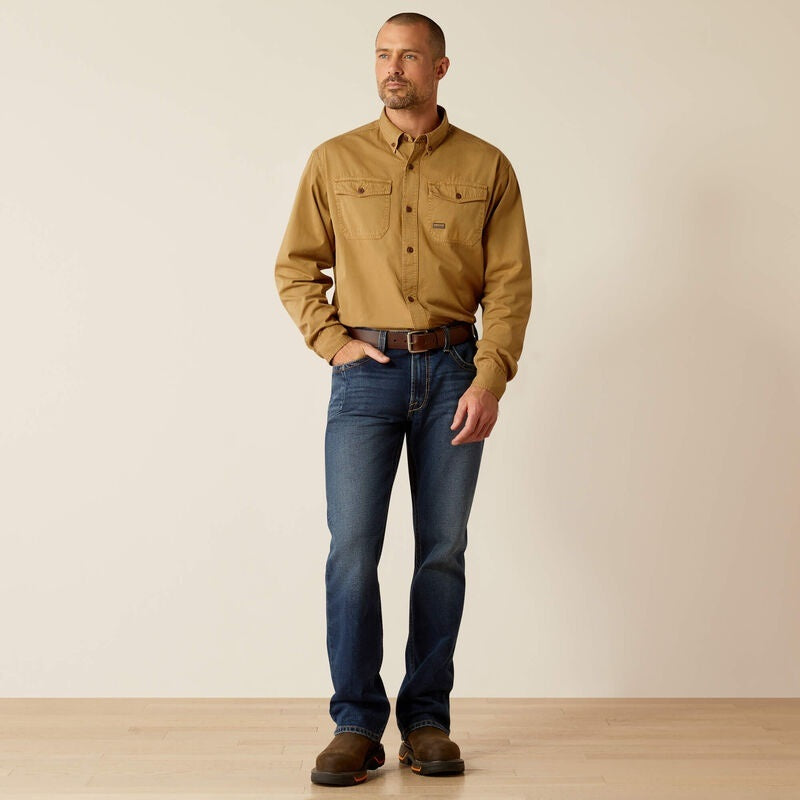 Ariat Rebar Washed Twill Work Shirts - Rebar Khaki