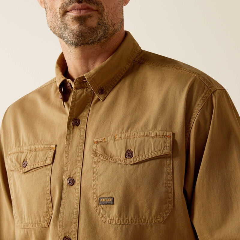 Ariat Rebar Washed Twill Work Shirts - Rebar Khaki