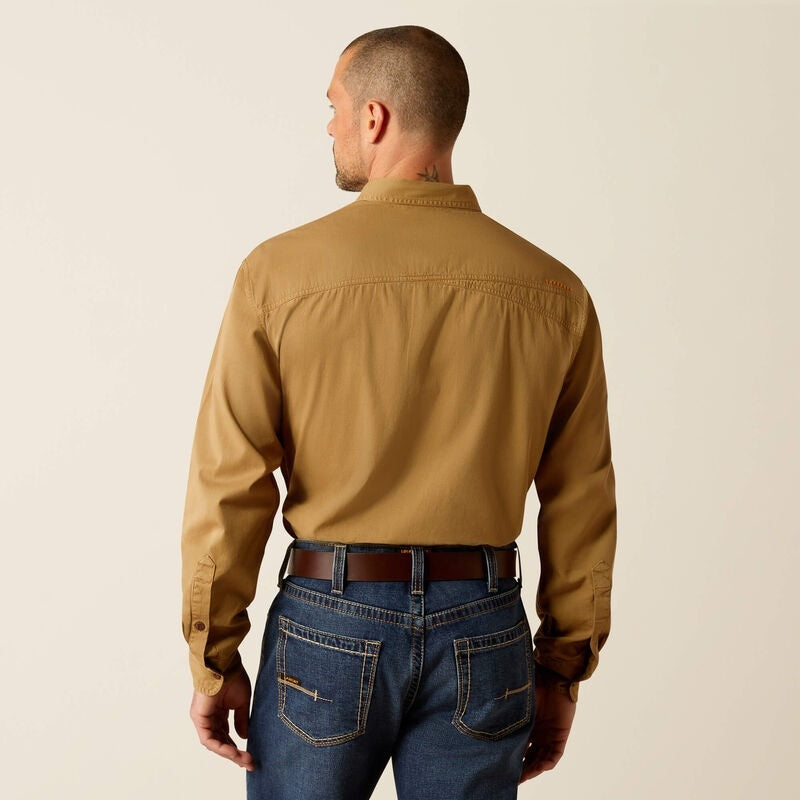 Ariat Rebar Washed Twill Work Shirts - Rebar Khaki