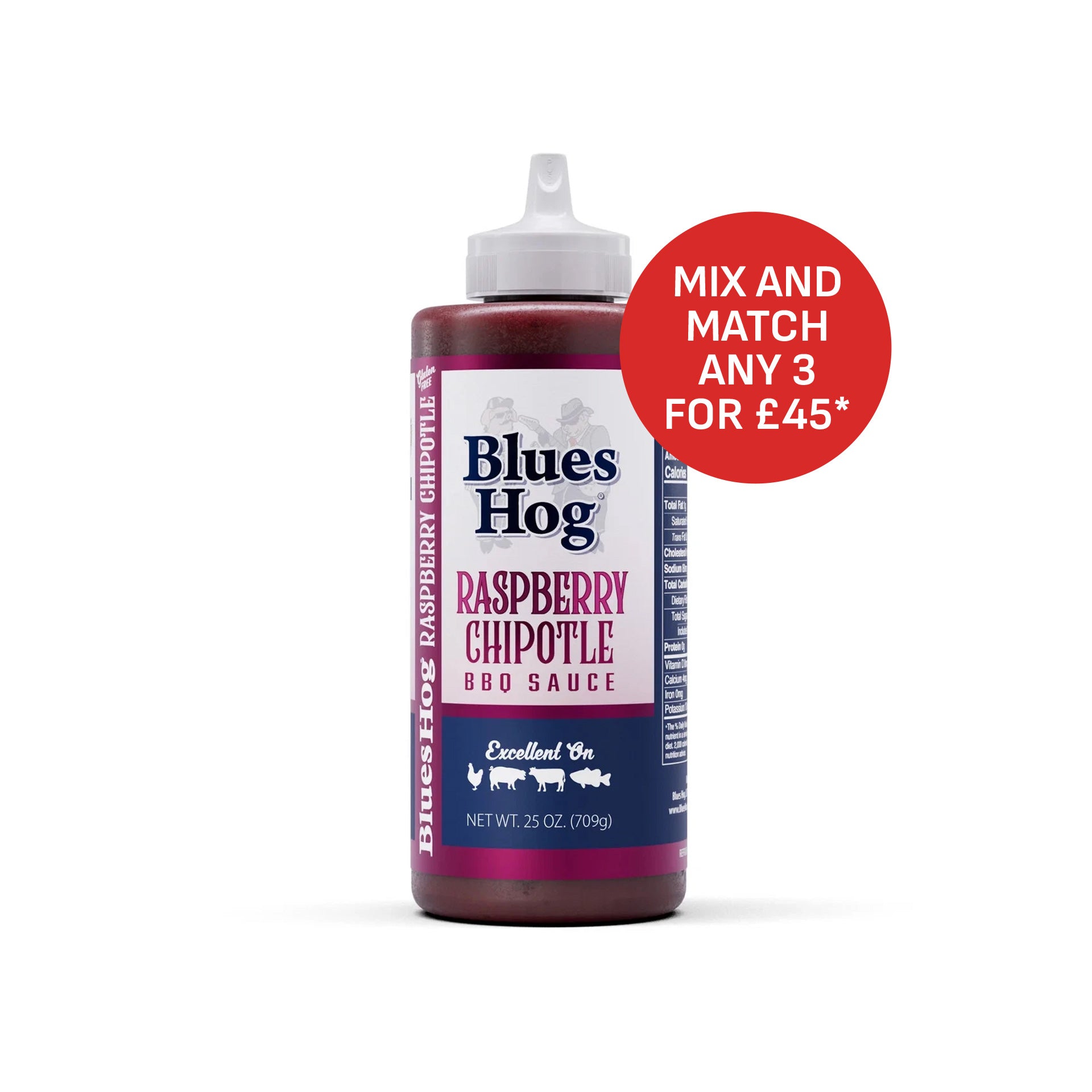 Blues Hog BBQ 'Raspberry Chipotle' BBQ Sauce (Squeeze Bottle) -709g