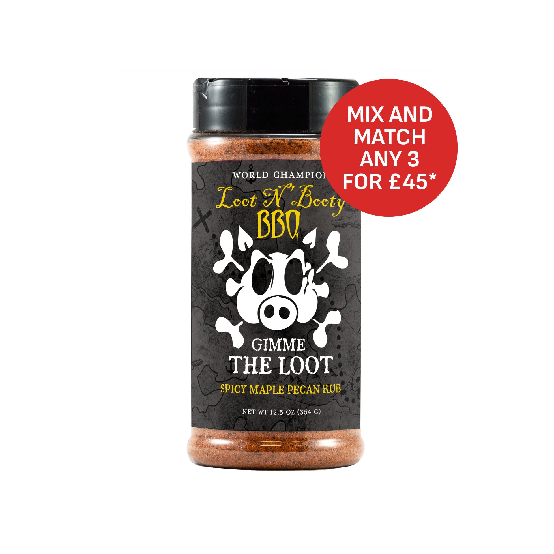 Loot N Booty BBQ Gimme The Loot Spicy Maple & Pecan Rub - 12.5oz (354g)