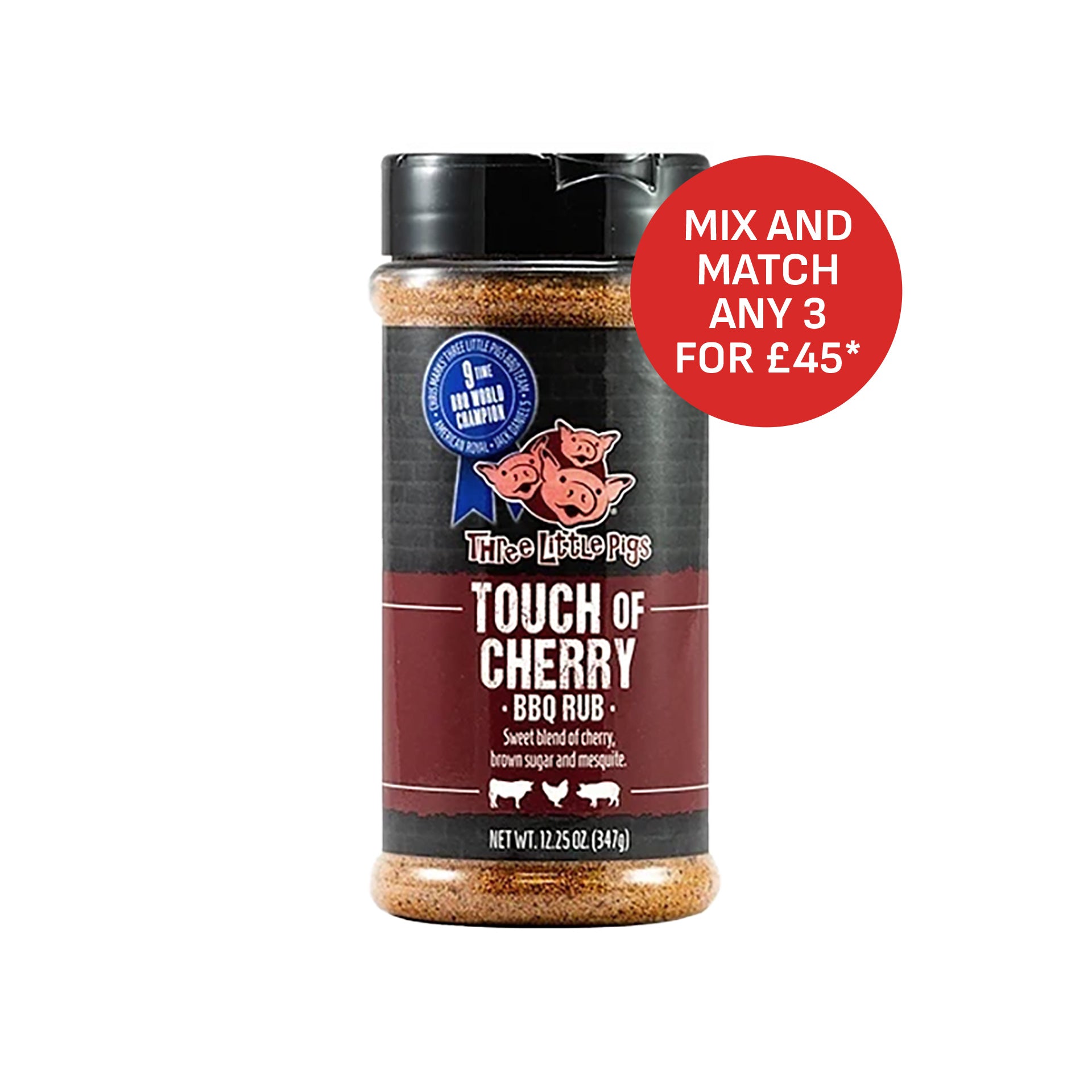 Three Little Pigs 'Touch of Cherry' BBQ Rub - 347g (12.25oz)